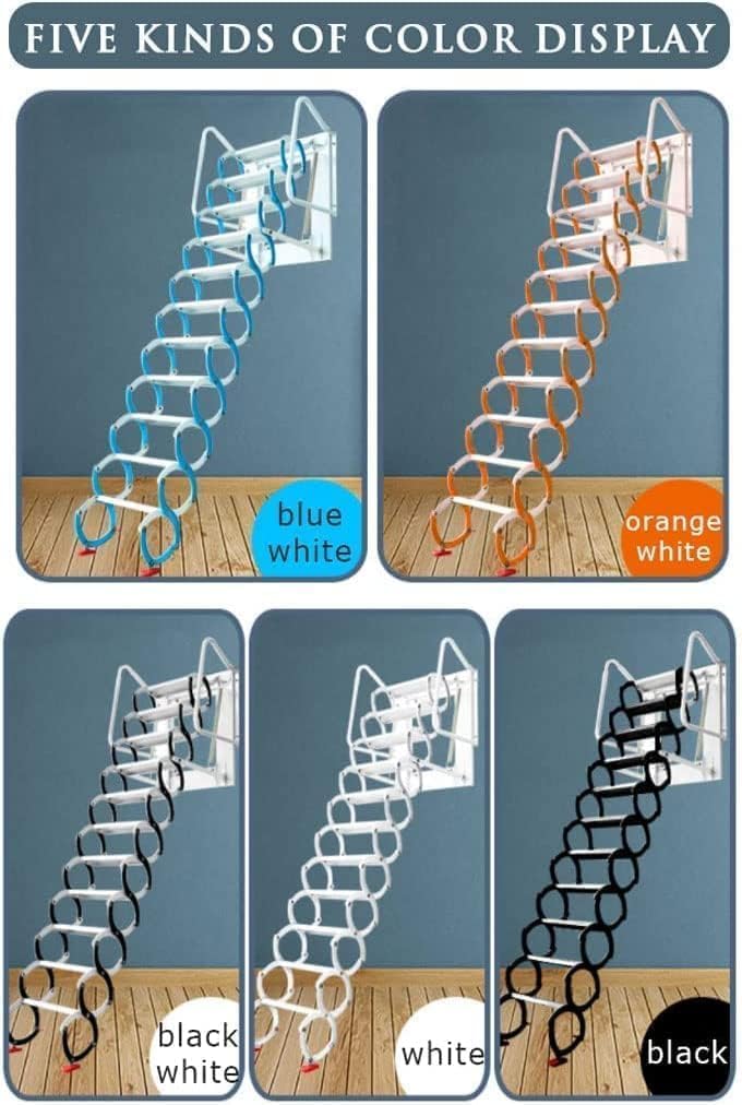 Scale per soffitta Scale manuali per soffitta Scala per soffitta salvaspazio Scala per soffitta Stretta a Parete Scala Pieghevole abbassabile (H1 2.5)