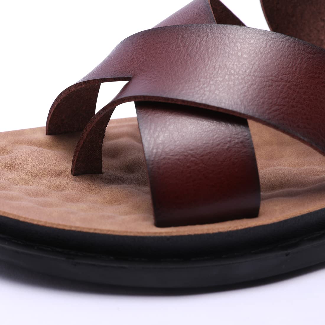 Harssidanzar Sandalias masculinas,sandalias deslizantes cruzadas antideslizantes en verano estilo anillo de dedo del pie al aire libre e Interior KM221EU1