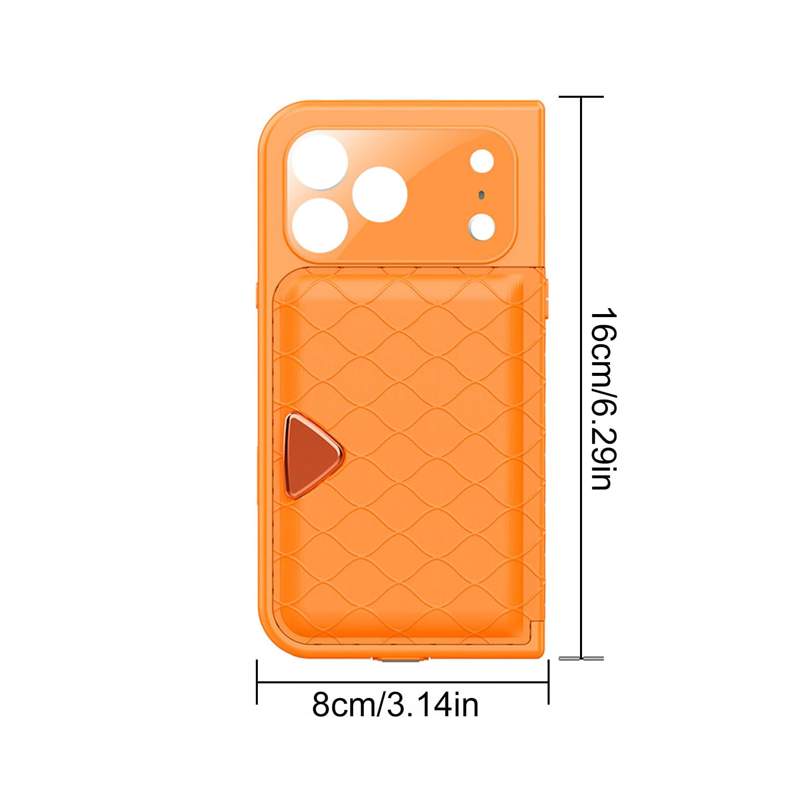 Custodia per Smartphone Impermeabile IP68 con Protezione Completa a 360°, Cover per Telefono Completamente Sigillata con Specchio Porta Carte, Design Antiurto Antigoccia per Uso (ORANGE)