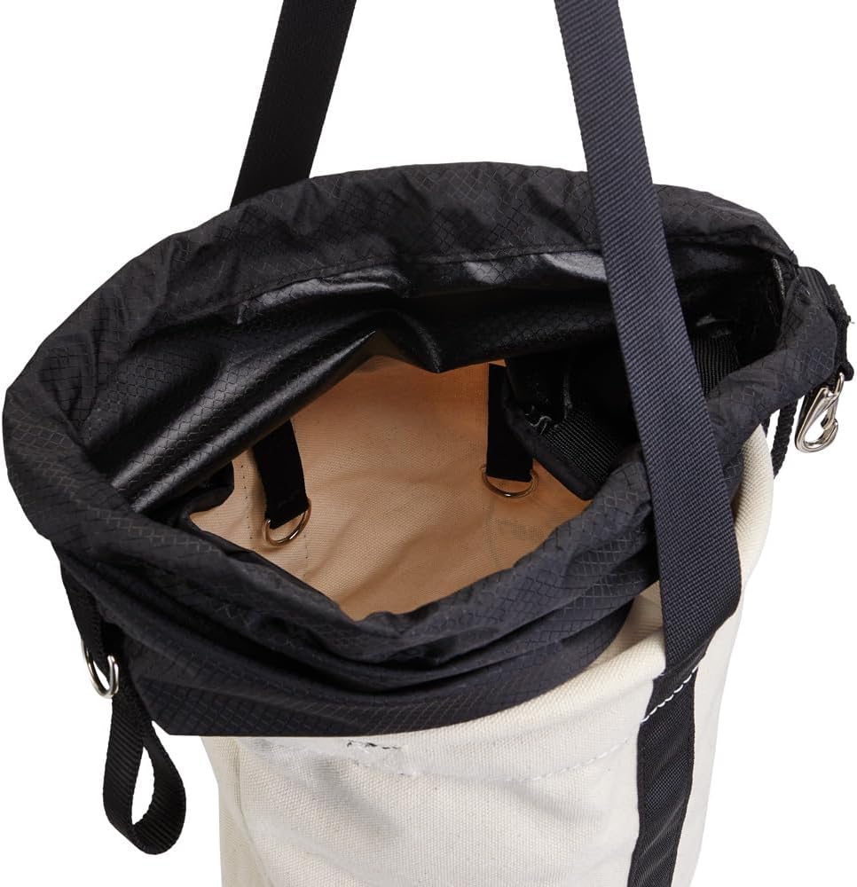 Klein Tools 5114DSC Canvas Bucket, Heavy Duty Drawstring Close Tool Bucket, 17-Inch with Leather Reinforced Bottoms, 100-Pound Load Rated