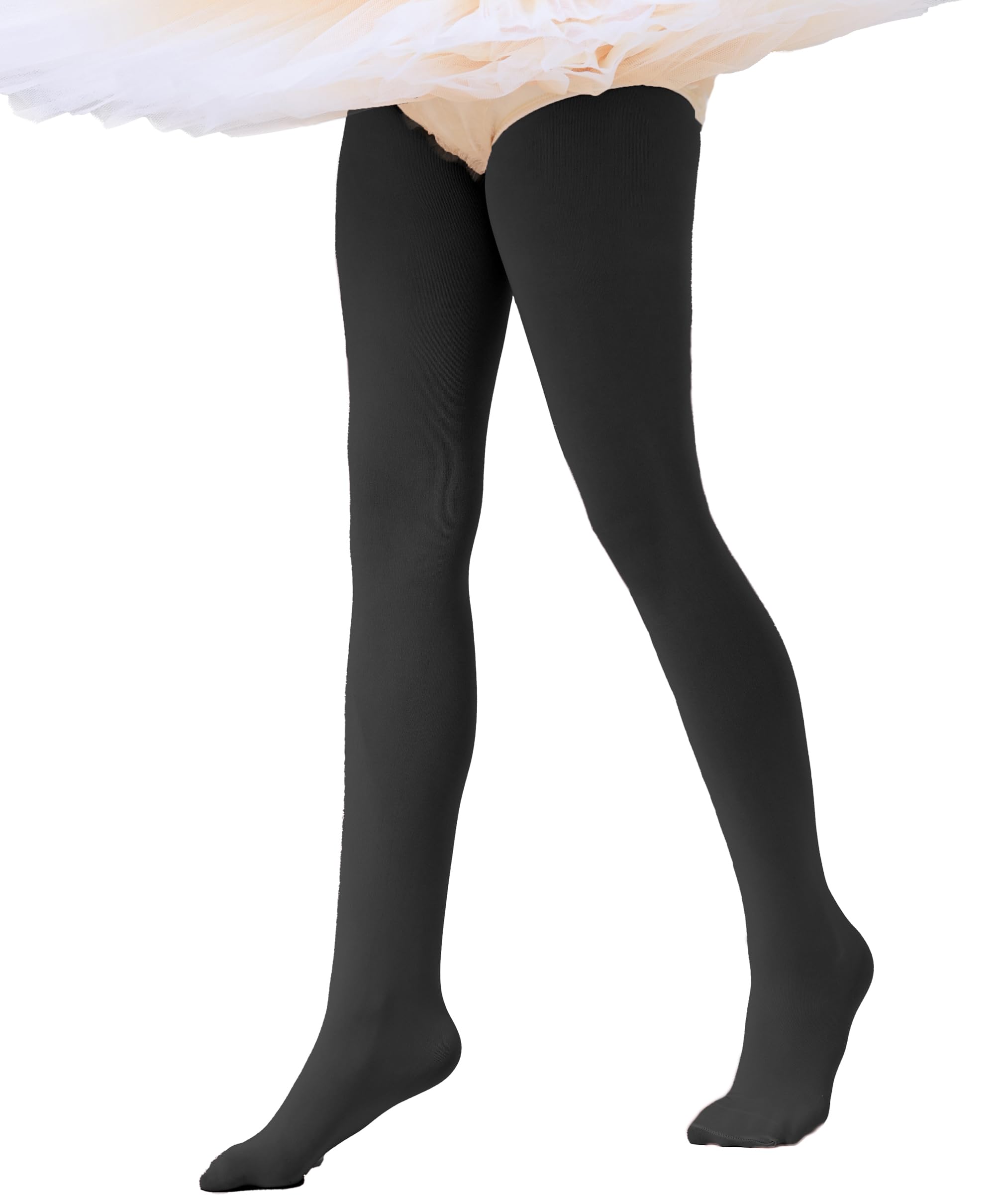 Citystl Medias de ballet para niñas, 3 pares, varios colores, medias de algodón para vestir escolar