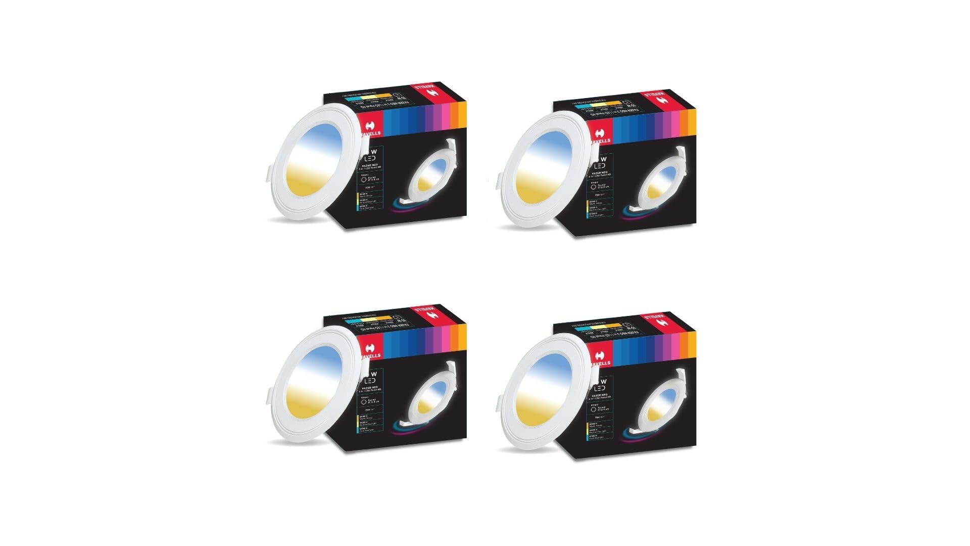 HAVELLS Polycarbonate 15W FAZER NEO Round Led Panel Ceiling Color Changing Light (Cool White/Warm White/Natural White) - Pack of 4-picture-21