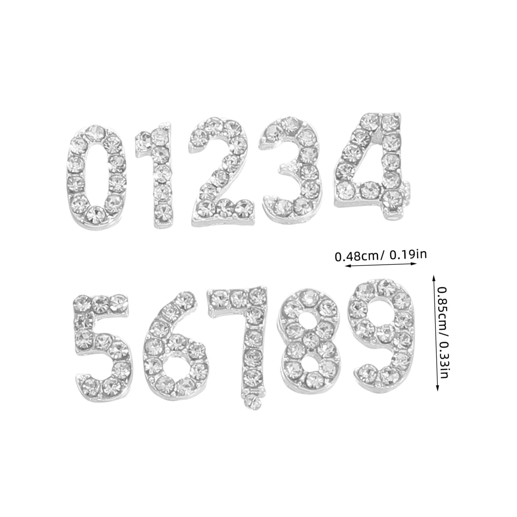 100 Pezzi Gioielli per unghie con Numeri in Cristalli Decorazioni Flatback per Manicure Gioielli Unici in Ferro Brillante per Nail Art Elegante e Resistente