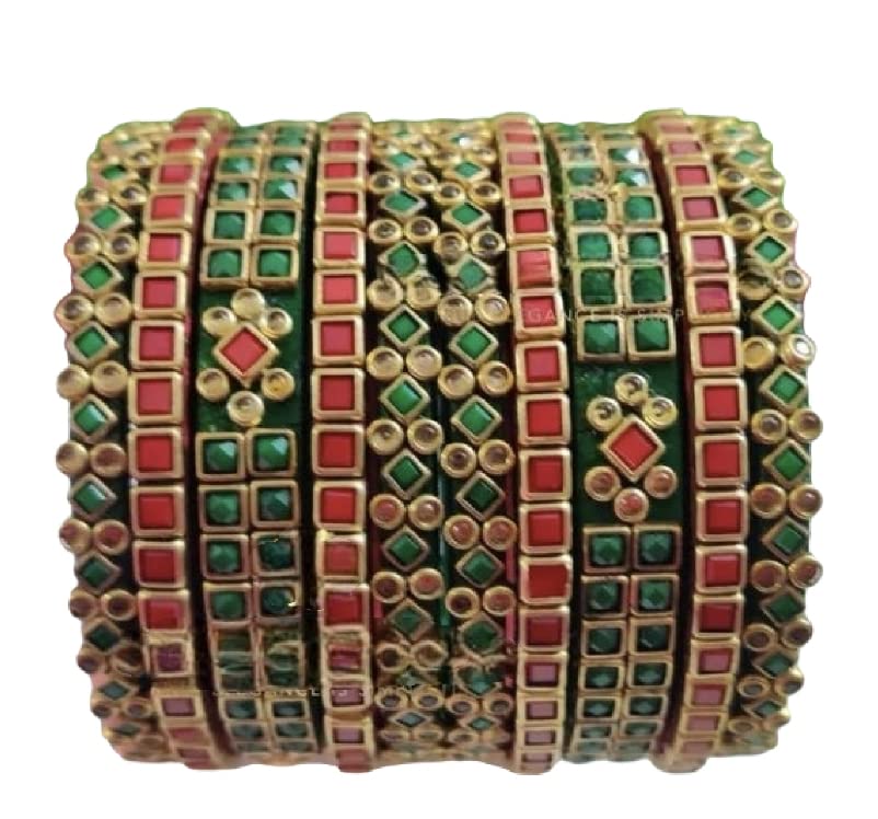 Ambal Kundan Worked Silk thread bangles set for Women and Girls (dark green & red -1 2.6) (B0B1HRBWK9) Amazon Price History, Amazon Price Tracker