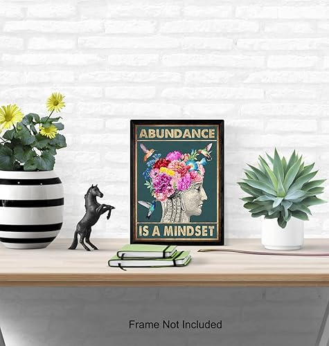 Miniatura 5 de Zen Wall Art - New Age Wall Decor - Floral Hummingbirds Retro Hippie Boho Room Decor for Women - Home Decor Aesthetic Poster - Spa Home Decor -