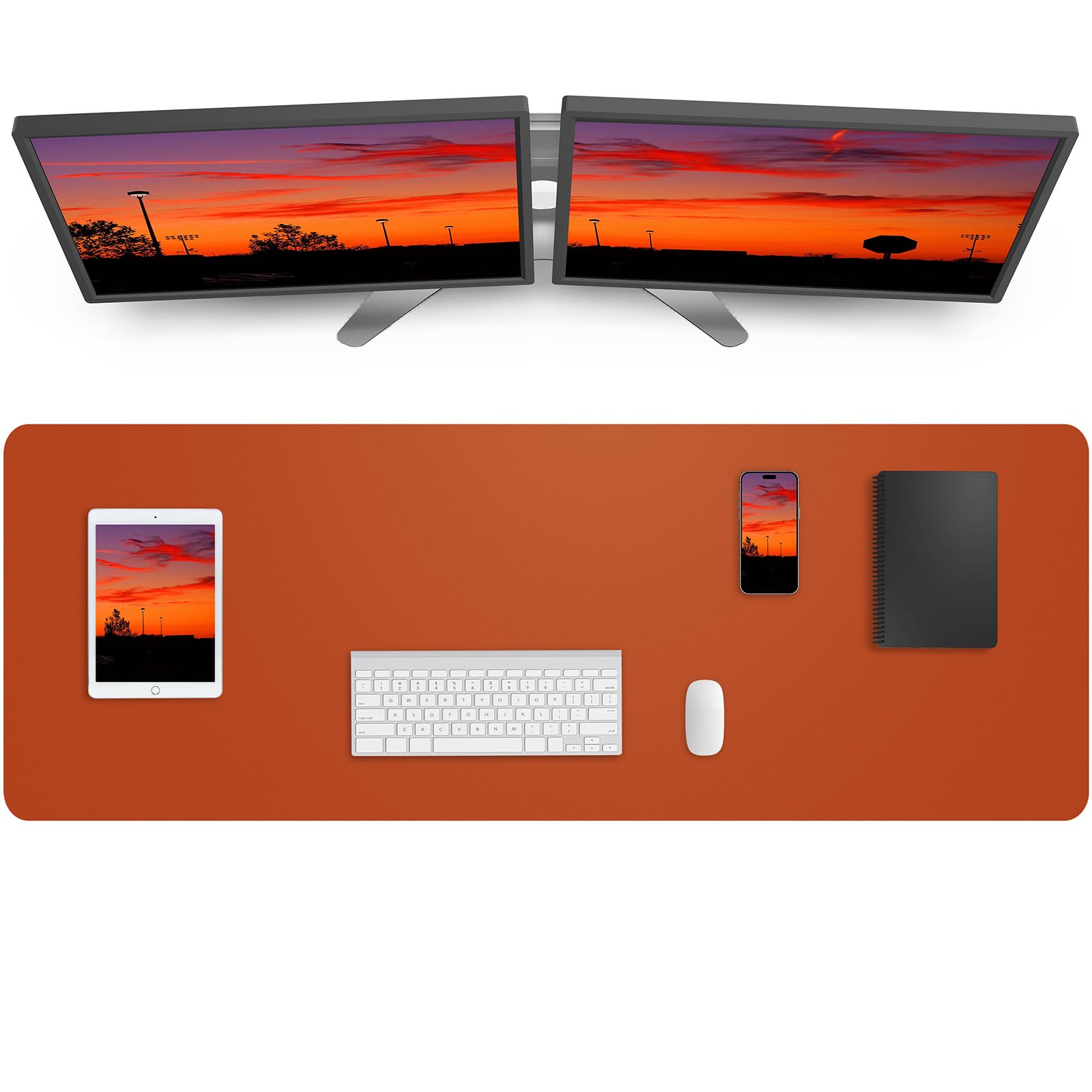 AFIING Leather Desk Pad Protector,Mouse Pad,Office Desk Mat, Non-Slip PU Leather Desk Blotter,Large Desk mat,Waterproof Keyboard mat for Office/Home/