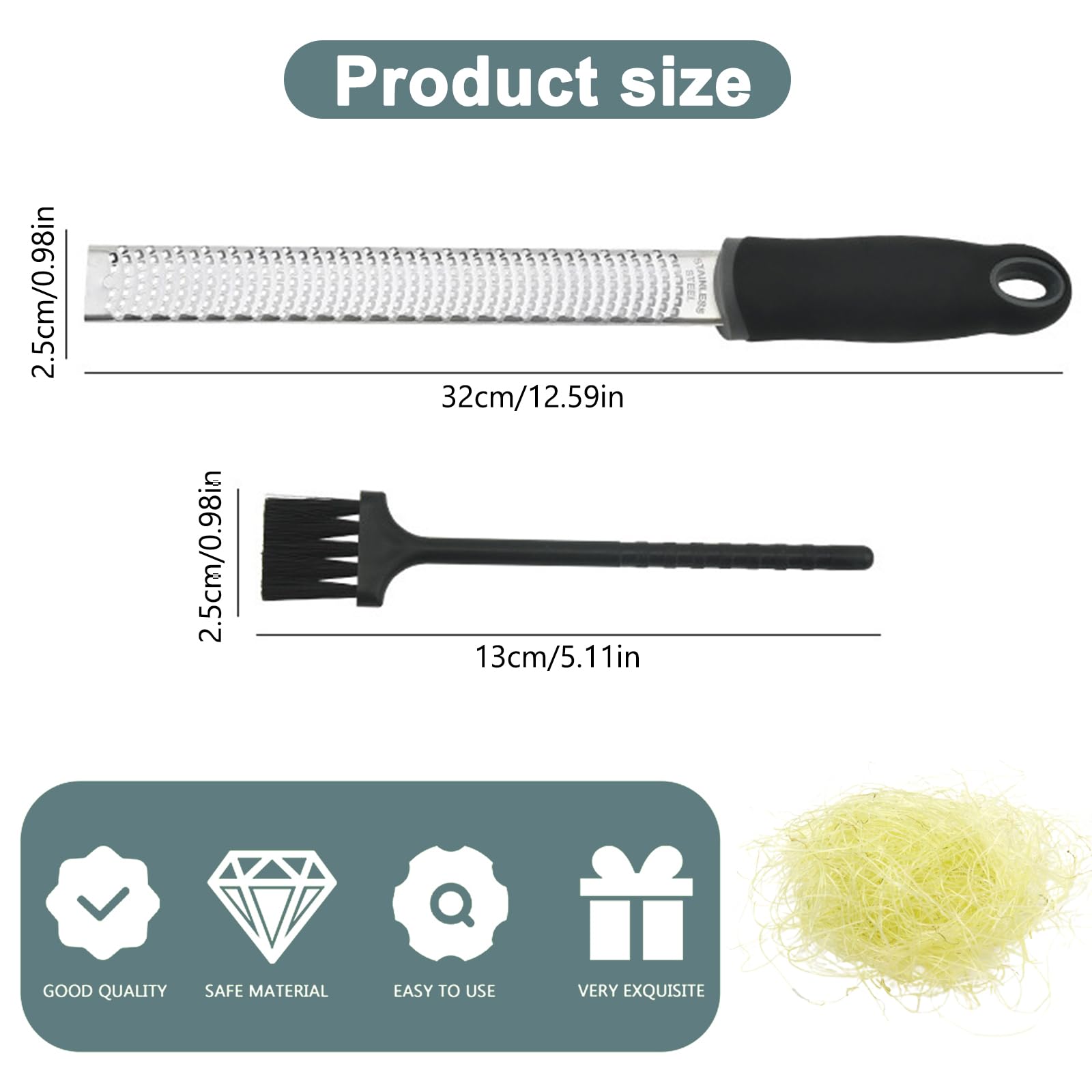 Grattugia Manuale In Acciaio Inox - Per Formaggio, Agrumi, Cioccolato | Zester Multiuso - Foto 9