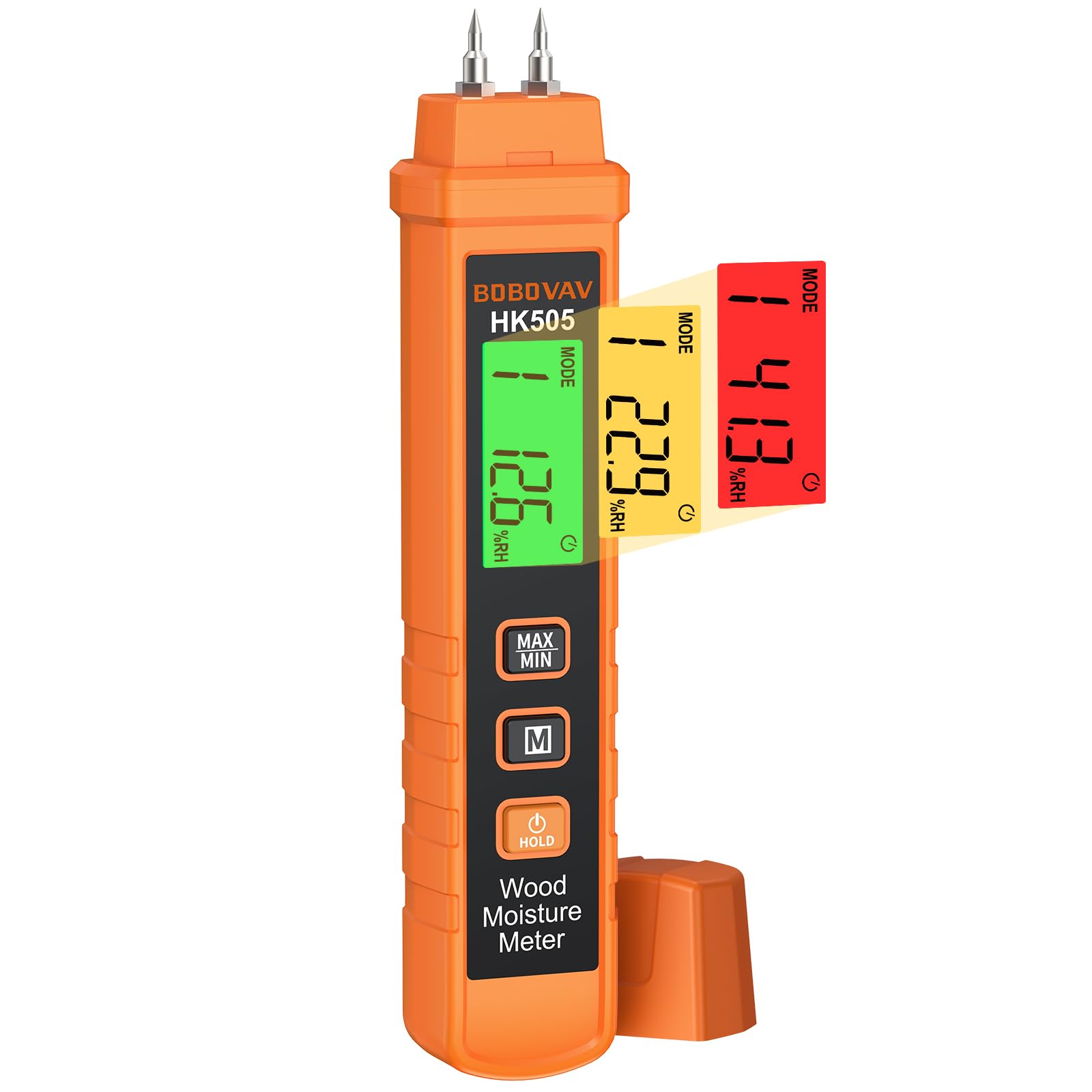 BOBOVAV Wood Moisture Meter - Pin Type with 7-Material Calibration