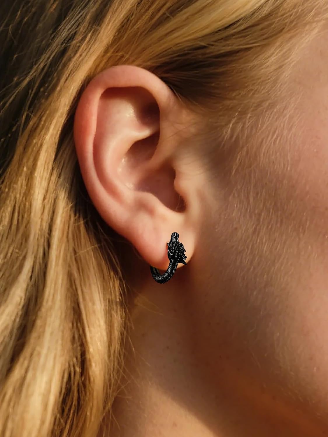 U7 Dragon Earrings Hoop Earring for Men Hypoallergenic & Lightweight