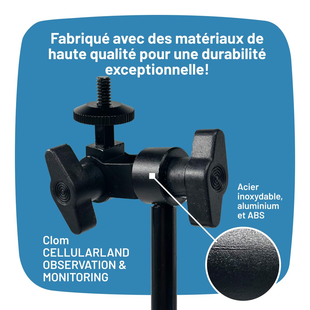 ICU CLOM FlexMount - Support pour caméras de surveillance, support universel flexible, filetage 1/4 pouce, compatible avec les caméras de surveillance et les panneaux solaires ICU CLOM SolarCell