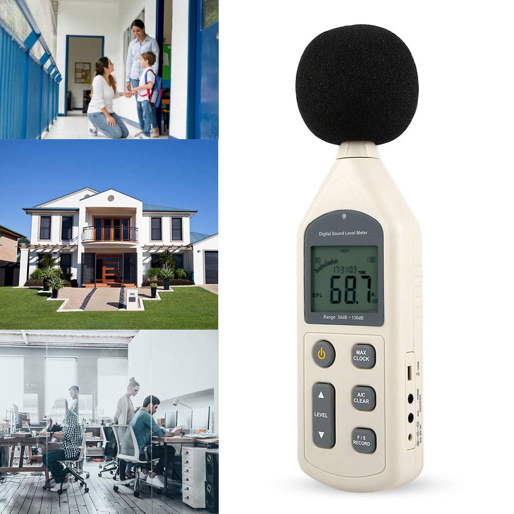 Digital Handheld - Medidor de decibelios para una medición precisa del ruido en oficinas y obras en material ABS blanco