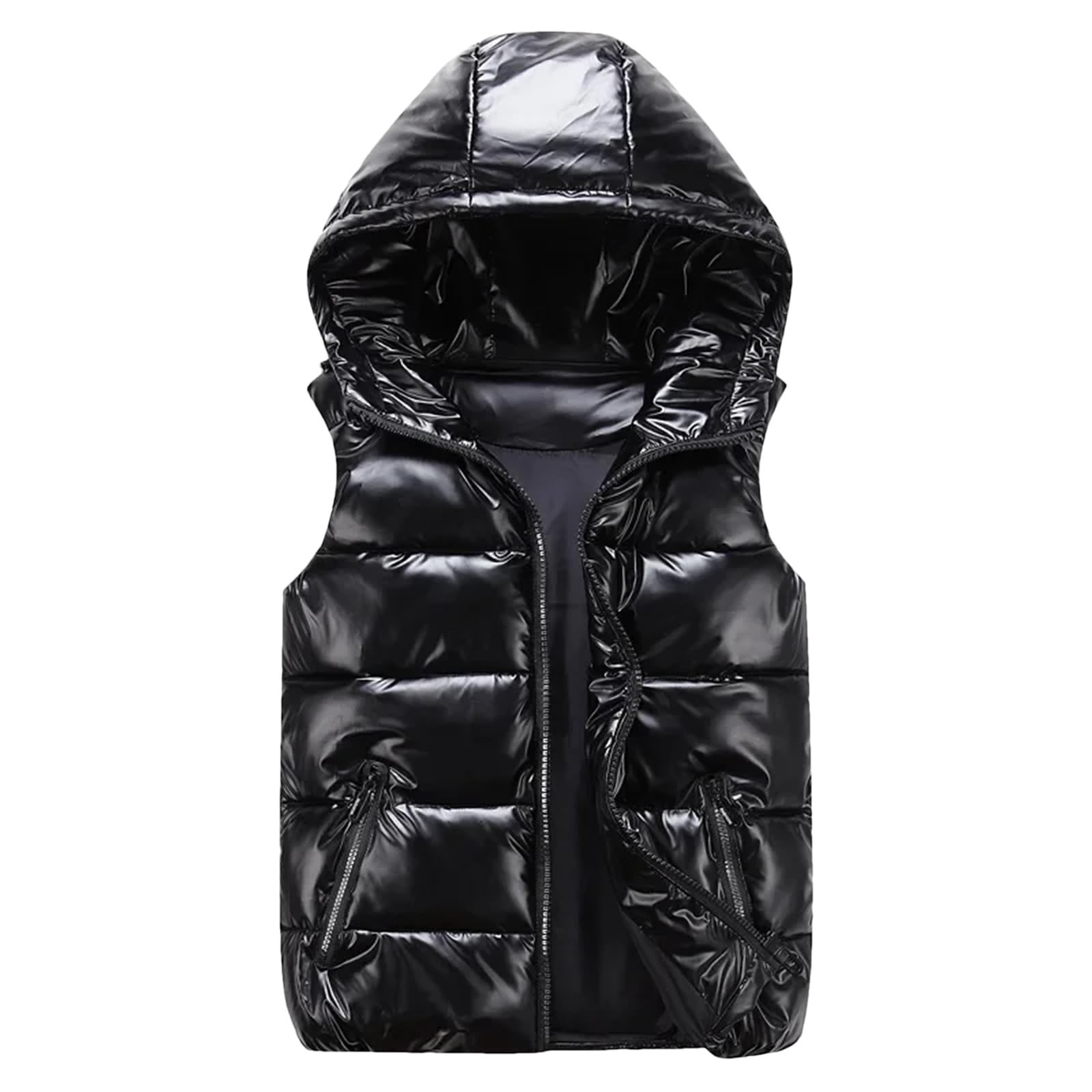 Mkjuuior Gilet da uomo con cappuccio impermeabile design coppia piumino cotone leggero casual gilet