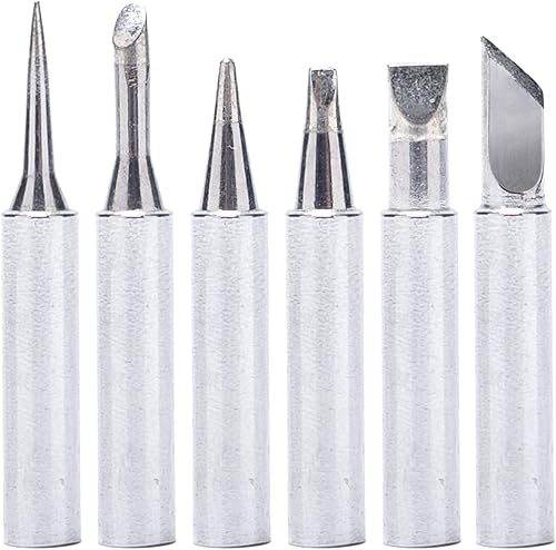 YIHUA #1401 Juego de puntas de soldador (6 piezas) tipo de larga duración para estaciones de soldadura YIHUA 926LED-III (110W, rojo), 939D+ III EVO,