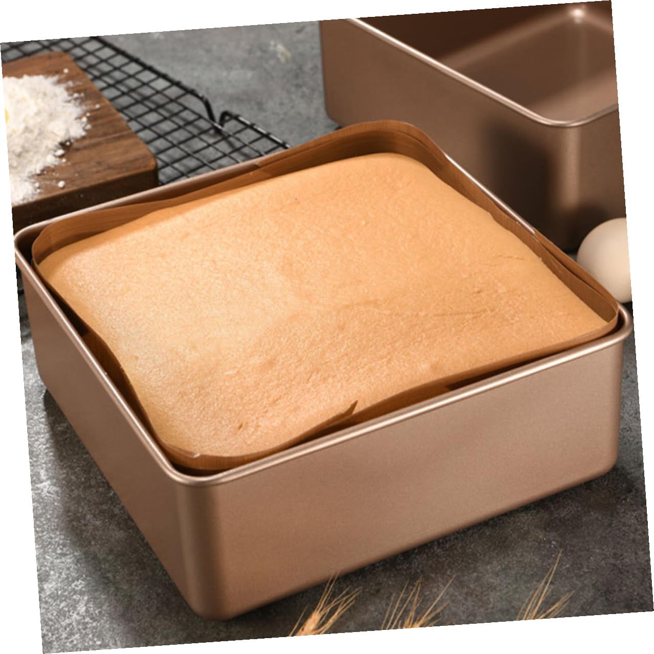 Toyvian Quadratische Antihaft Kuchenform Edelstahl für Kuchen Brownies Brot Backen
