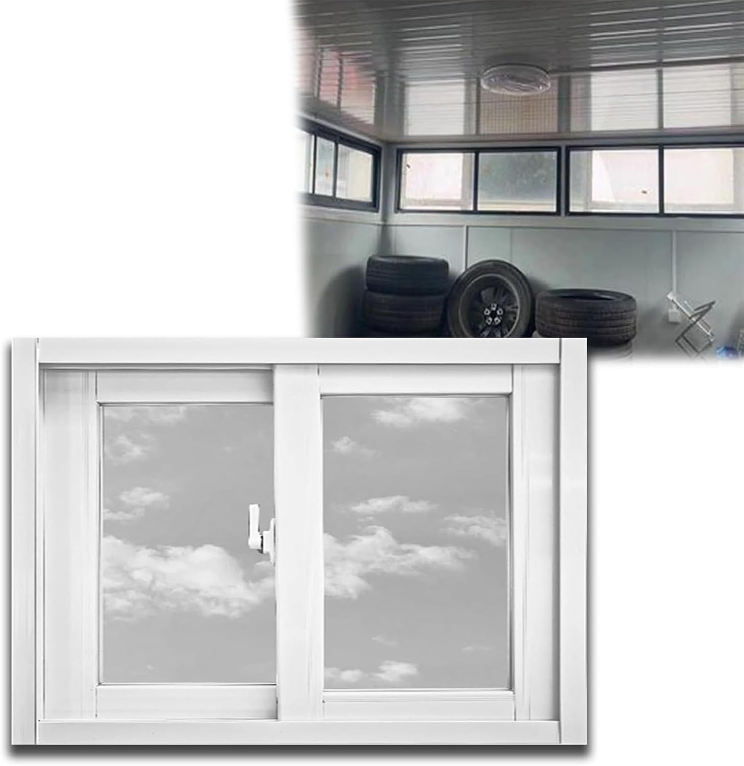 Horizontal Sliding Window for Bathroom/Basement/Outdoor Shower, White Aluminum Window with Screen & Complete Installation Kit