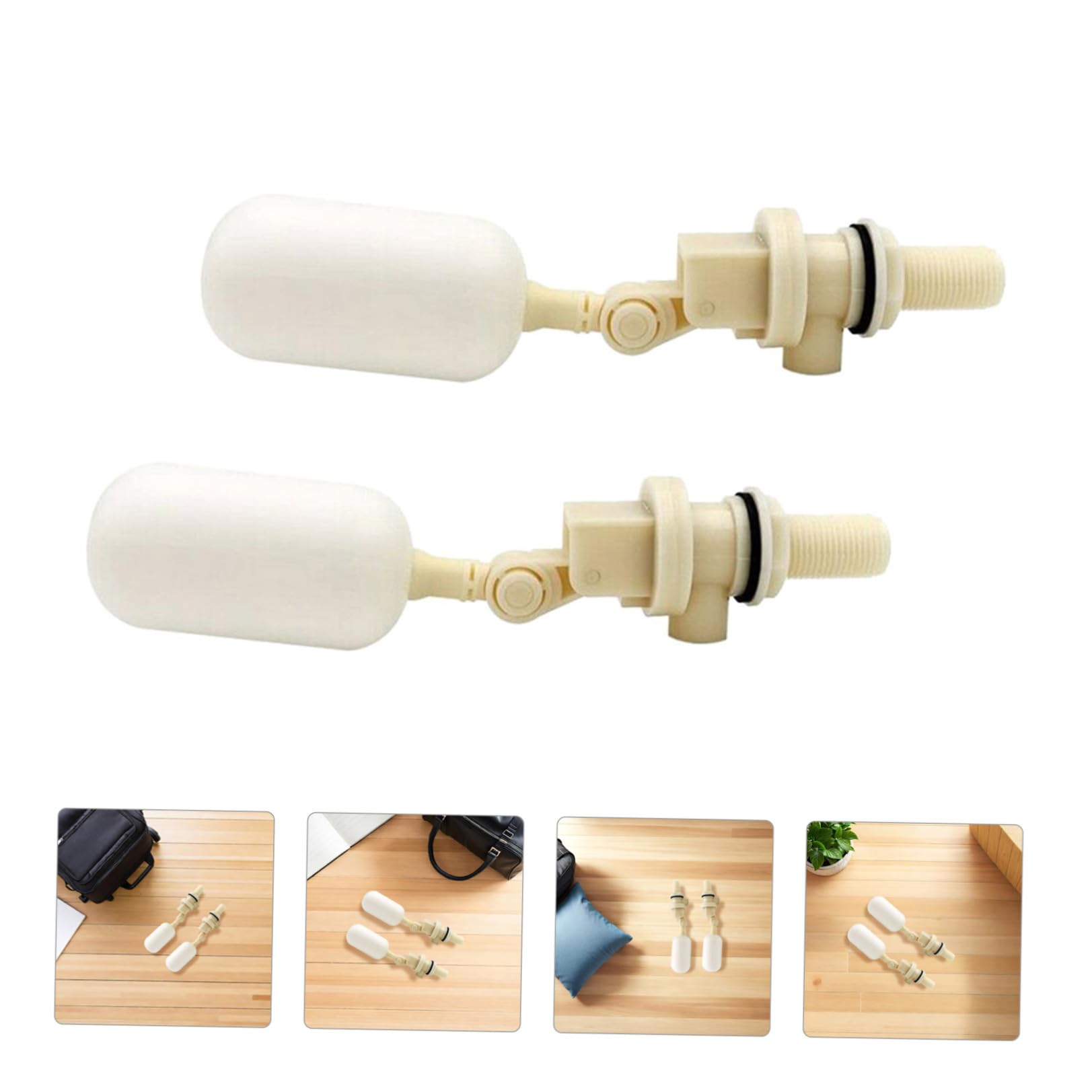 HEALLILY Valvola Galleggiante in Plastico Beige 2 Controllo Automatico del Acqua per Ciotola da Bere per Abbeveratoi di Cavalli e Pecore