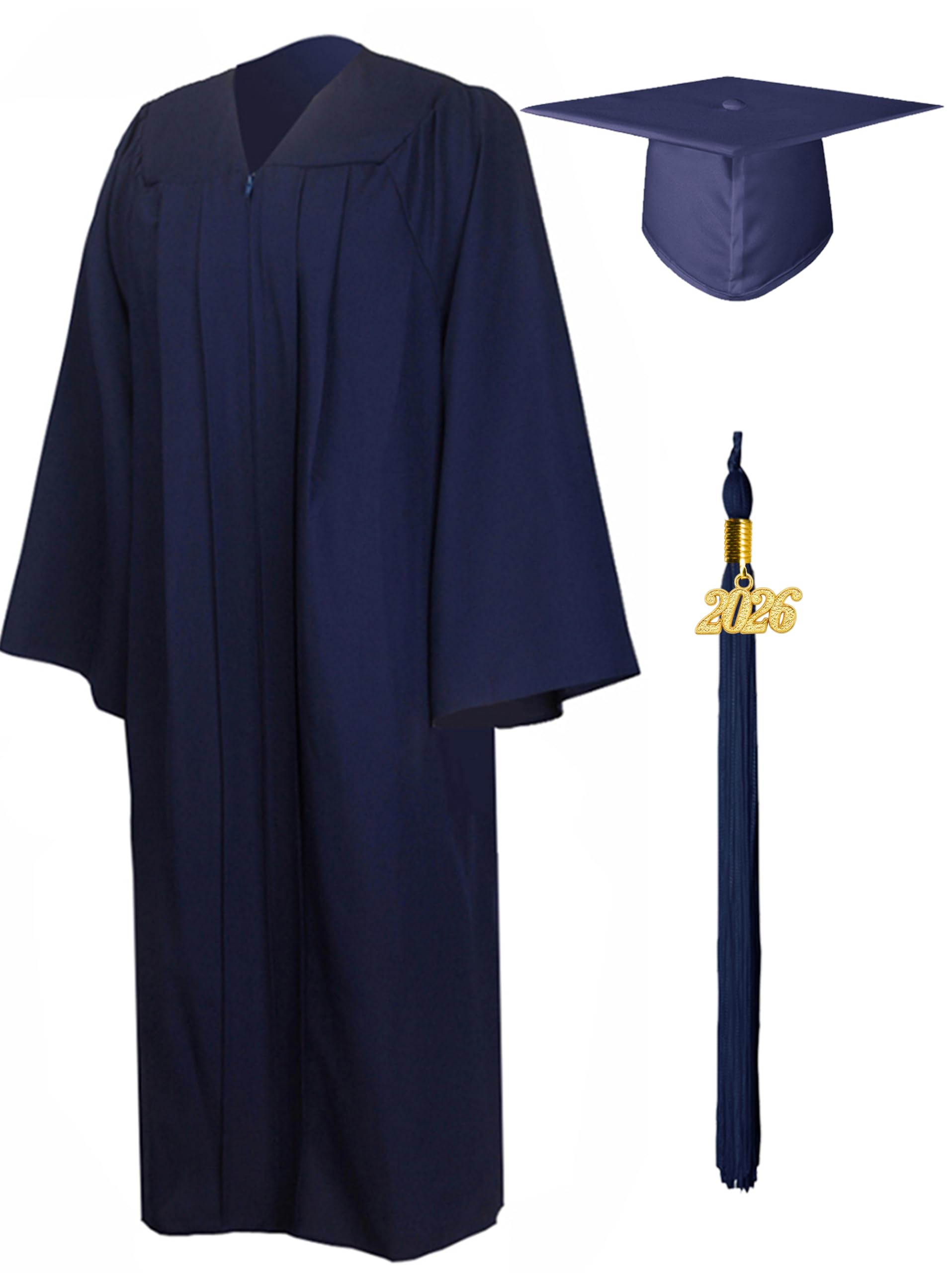 GraduationMall Matte Graduation Gown Cap Tassel Set 2026 for High School and Bachelor