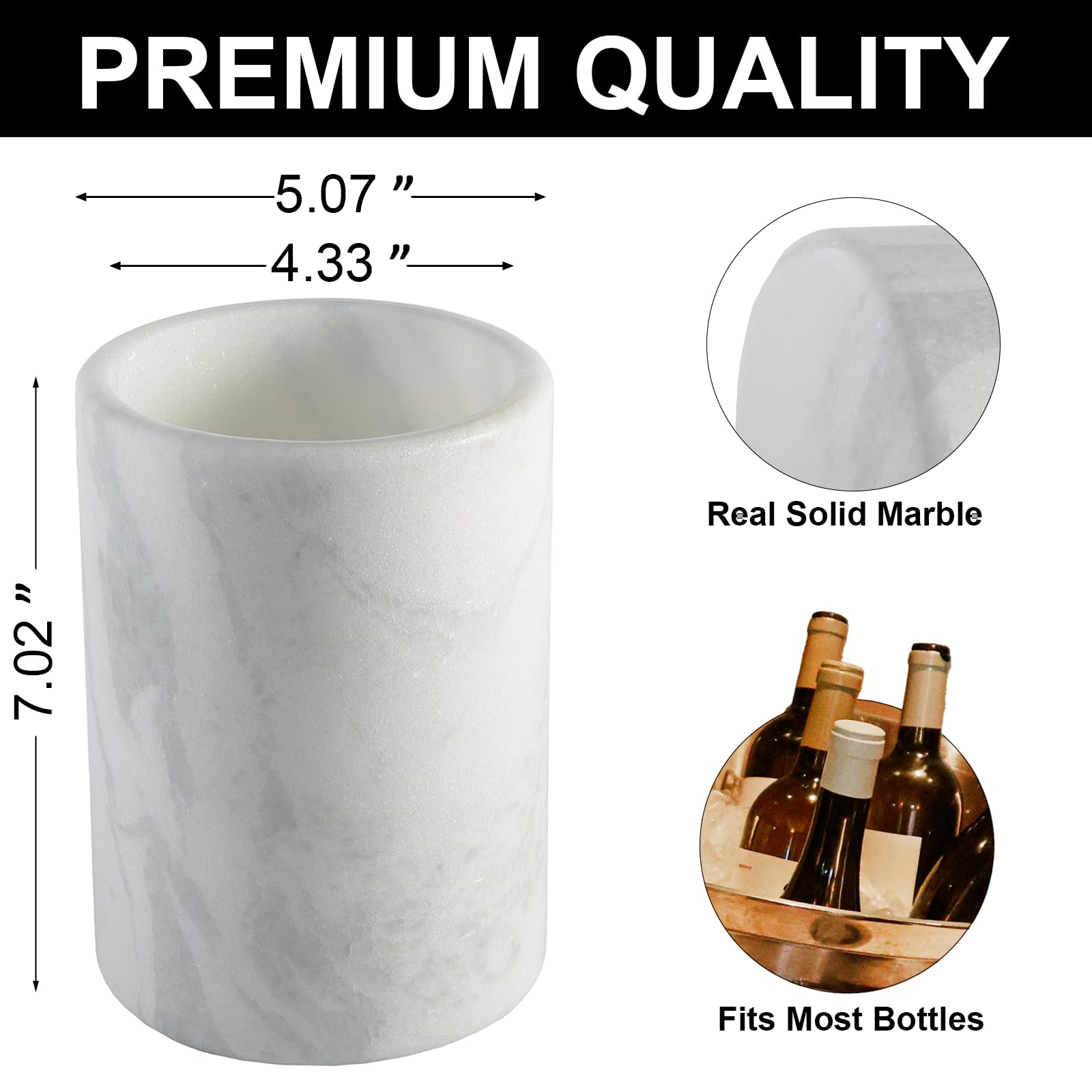 Marble Wine Chiller - Elegant Wine Cooler & Lamp Shade -4