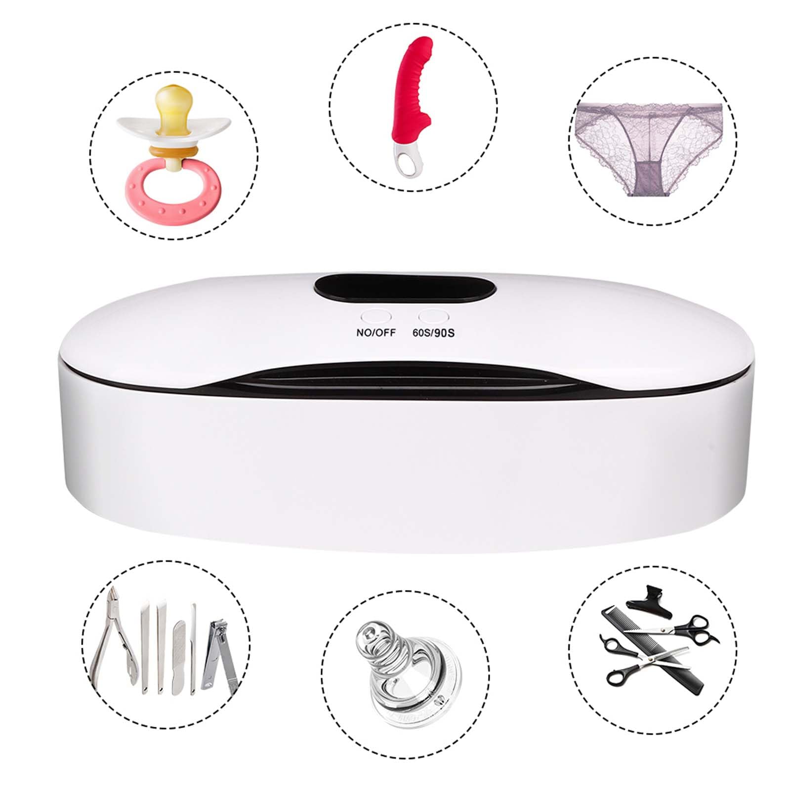 Caja de Desinfectante de Luz UV Caja de Esterilizador LED UVC 60S/90S Temporizador con Carga USB para Herramientas de Arte de Uñas Manicura de Salón de Belleza Pedicura (Cable USB)