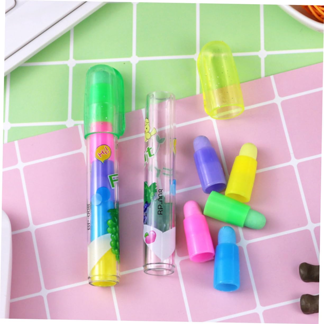 OSALADI Cute Fruit Shaped Erasers 36pcs Novelty Pencil Erasers Kawaii Drawing Accessories for Party Favors and Classroom