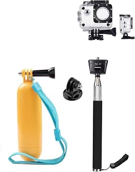 Action Camera Selfie Stick Floating Hand Grip and Waterproof Housing Case Compatible with AKASO EK7000/Apexcam/Jadfezy/WOLFANG GA100 Camera