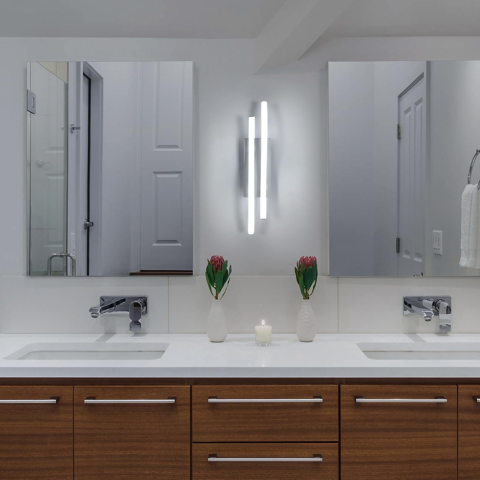 Applique Led da Parete Interno, Lampada da Parete，20W Applique Camera da Letto Luce Bianca Fredda 6500K, Moderno Lampada Muro, per Camera da letto Soggiorno Bagno Corridoio