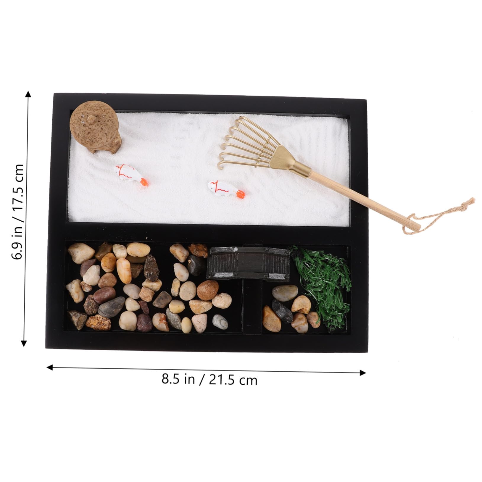 FAVOMOTO Mini Zen Garden Sand Table Ornaments Desktop Sandbox Lid Oasis Sand Art Decor