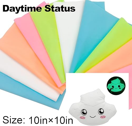 Miniatura 4 de 10 piezas de tela que brilla en la oscuridad, tela de retazos de costura que brilla en la oscuridad, tela de acolchado luminiscente para costura de