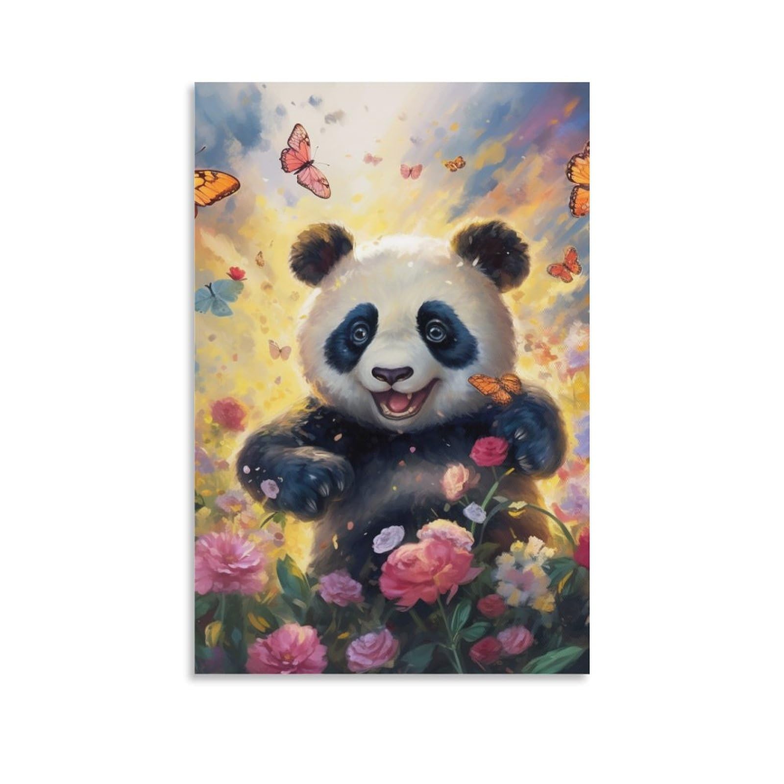 Tableau impression sur toile panda pour sublimer un mur vide salon