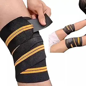 Faixa de Joelho Elástica Compressão Joelheira Agachamento Powerlifting Musculação Lpo Par