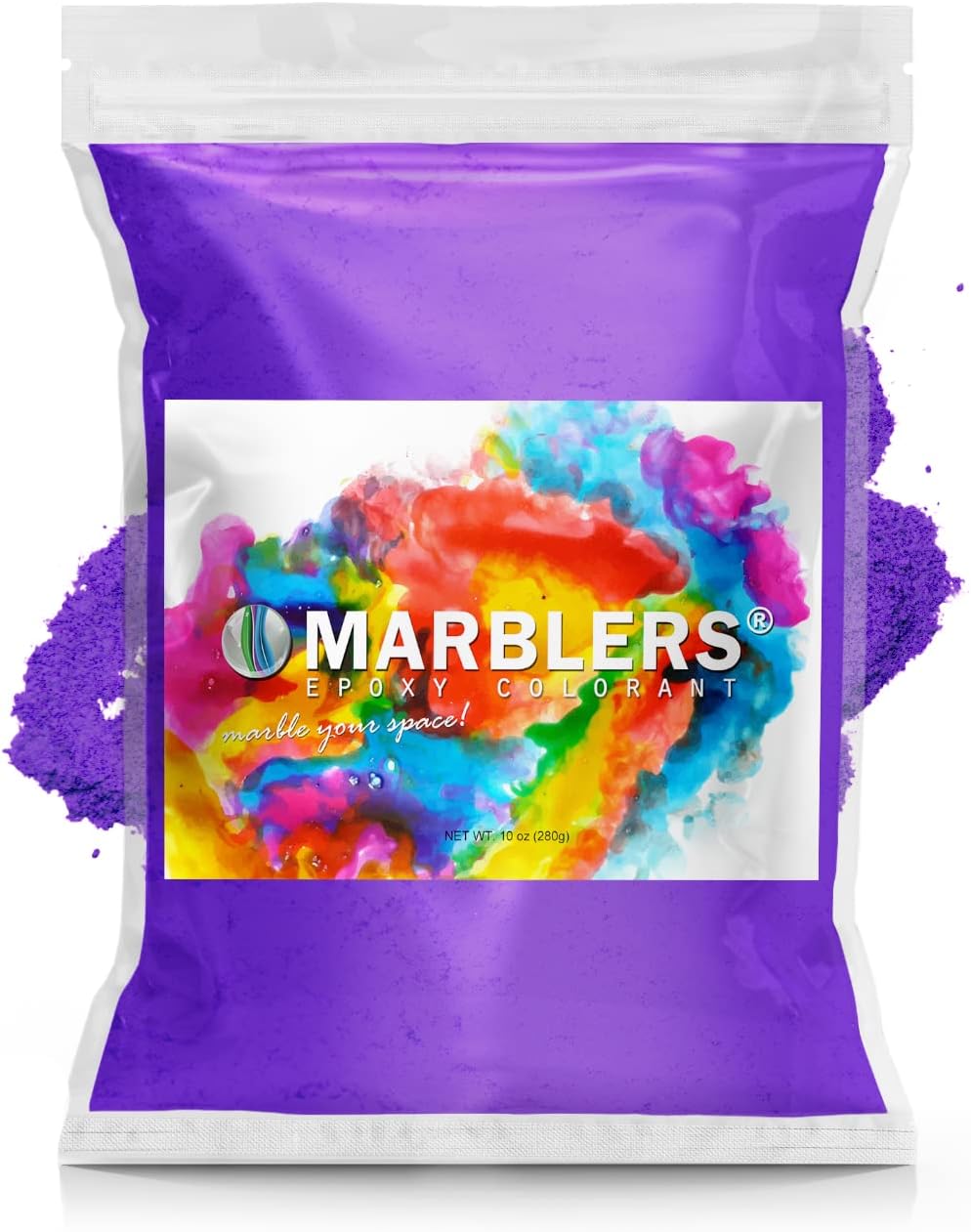 MARBLERS Mica Powder Colorant [Bright Violet] 10oz (280g) |Cosmetic Grade | Epoxy resin Pigment | Dye | Non-Toxic, Vegan, Cruelty-Free | Lip Gloss, Nails, Body Butter | Bath Bomb, Candle & Soap Making