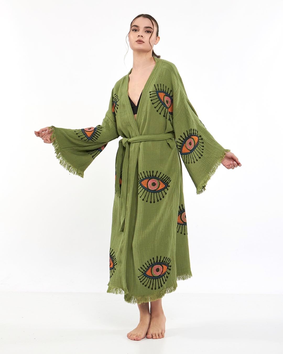 Evil Eye Kimono Robe - Beach Kimono Coverups for Woman