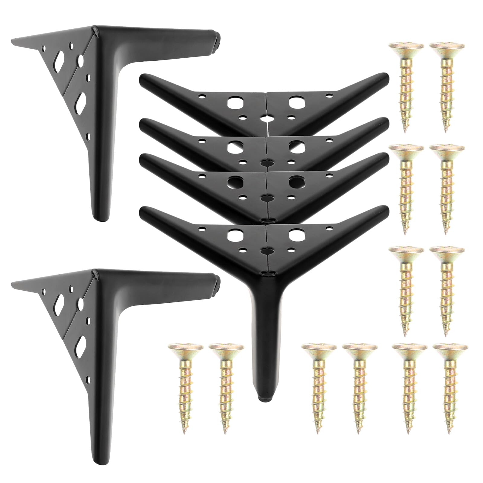 Pieds de meubles en métal noir Baluue lot de 6 pièces pour table basse