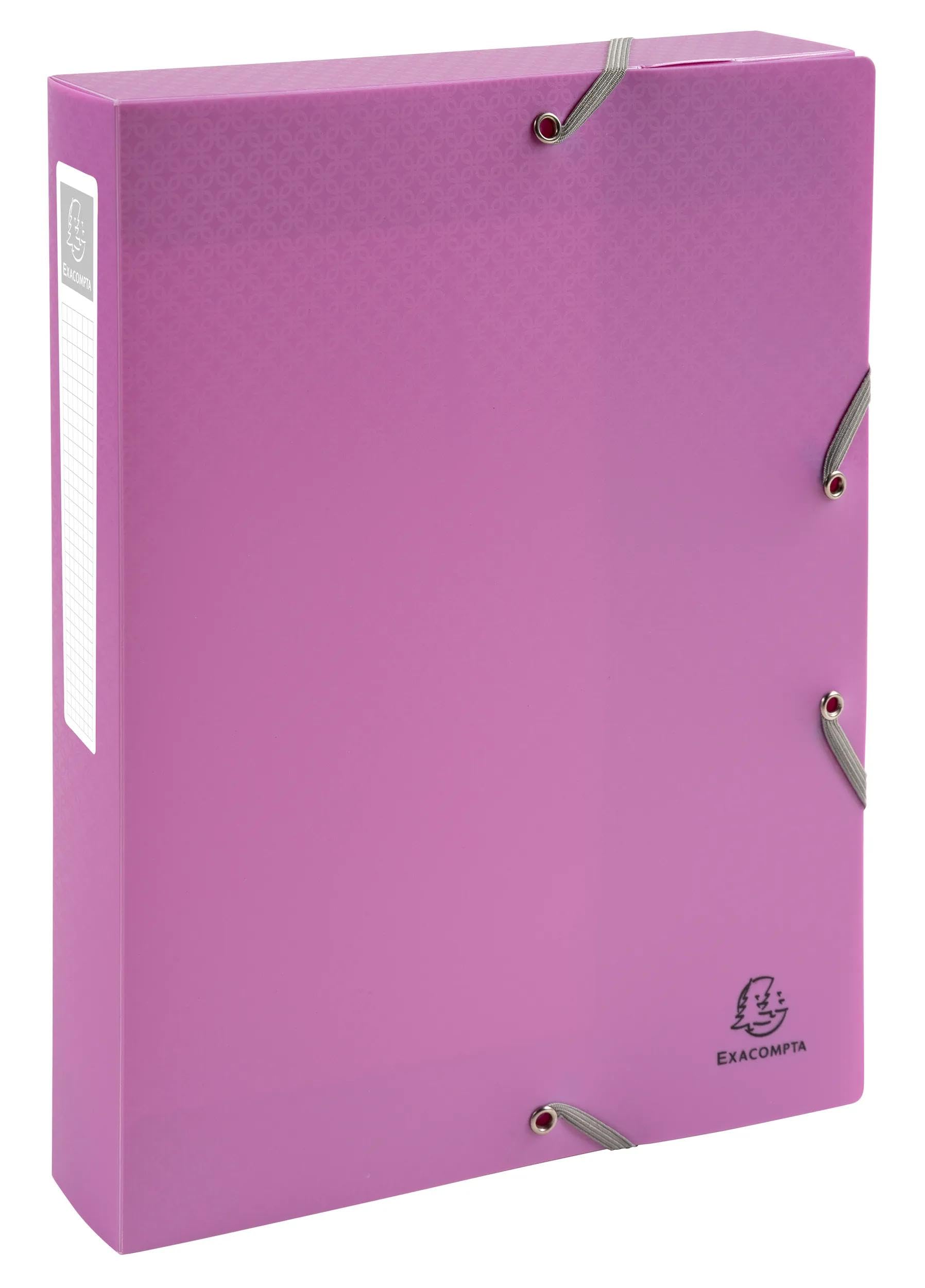 Exacompta - Rif. 59190E - 8 scatole di archiviazione con elastici Forever Young - in polipropilene riciclato - dorso 4 cm - dimensioni 25 x 33 cm - per formato A4 - consegnate montate