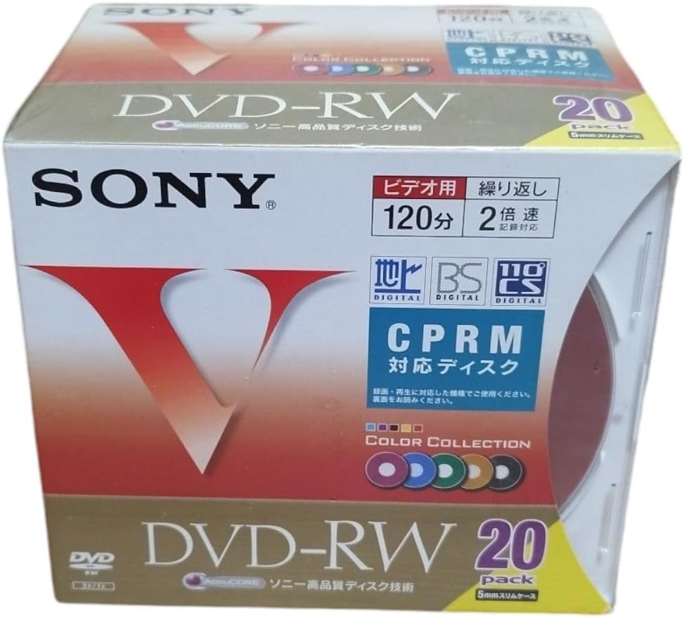 ソニー 録画用 DVD-RW 2倍速 20枚入 20DMW12HXS