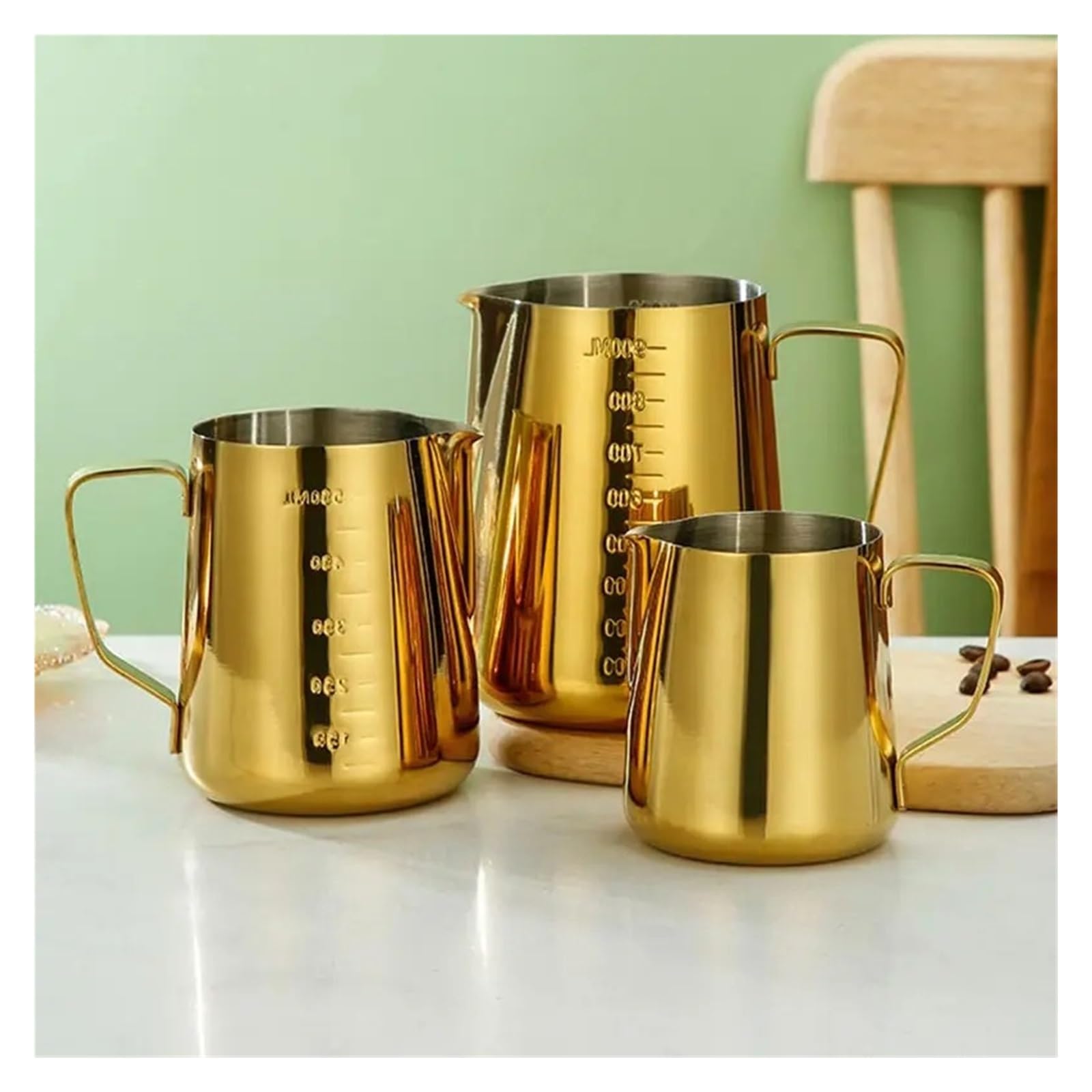 Dzbanek do spieniania mleka ze stali nierdzewnej 900 ml, dzbanek do kawy do cappuccino i espresso, latte, sztuka, narzędzie, trwały dzbanek do spieniania mleka, idealny dla baristów i użytku domowego