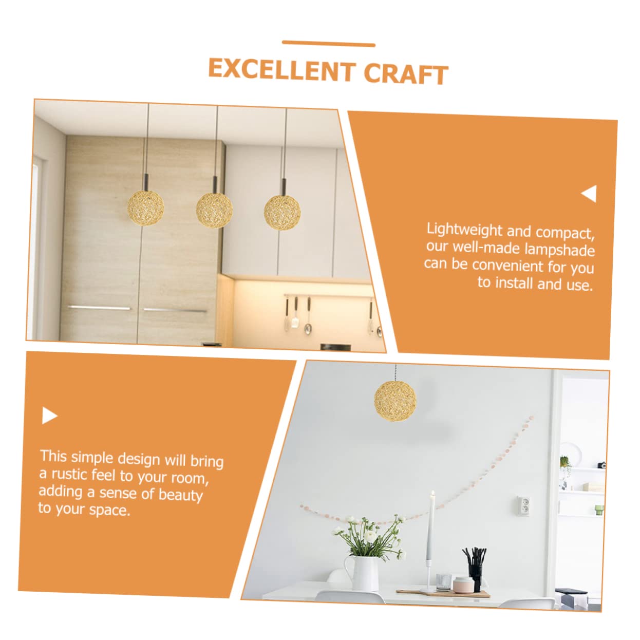 CIYODO Wicker Lamp Shades Rustic Style Lampshade Cover Decorative Lamp Shades for Home Decor