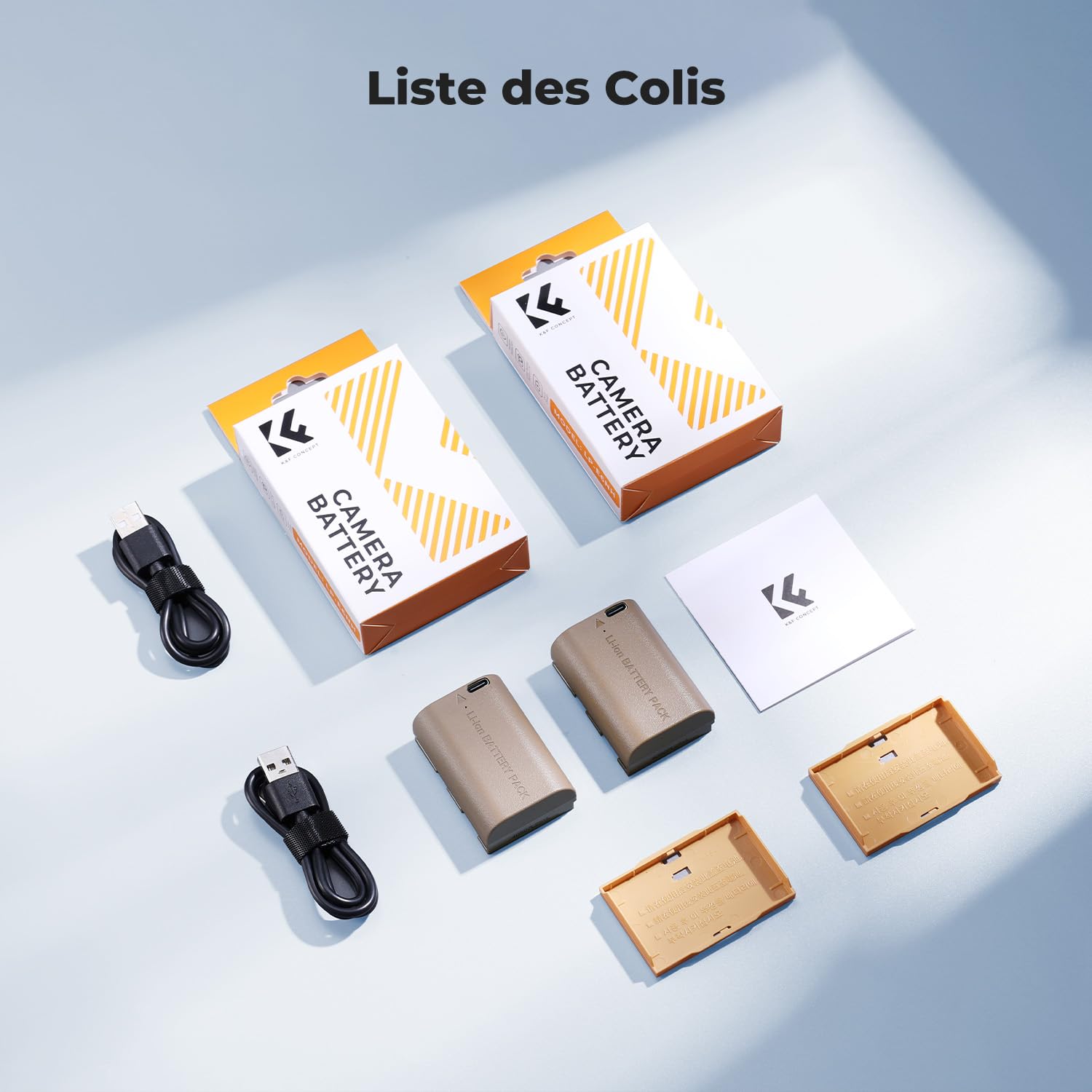K&F CONCEPT LP-E6NH Batterie de Rechange avec Connecteur de Charge Directe de Type C Compatible avec Canon EOS 90D/80D/70D/5D Mark II III IV/5DS SR/6D/6D Mark II/R5 R6 R6 II R7 (2 Batteries)
