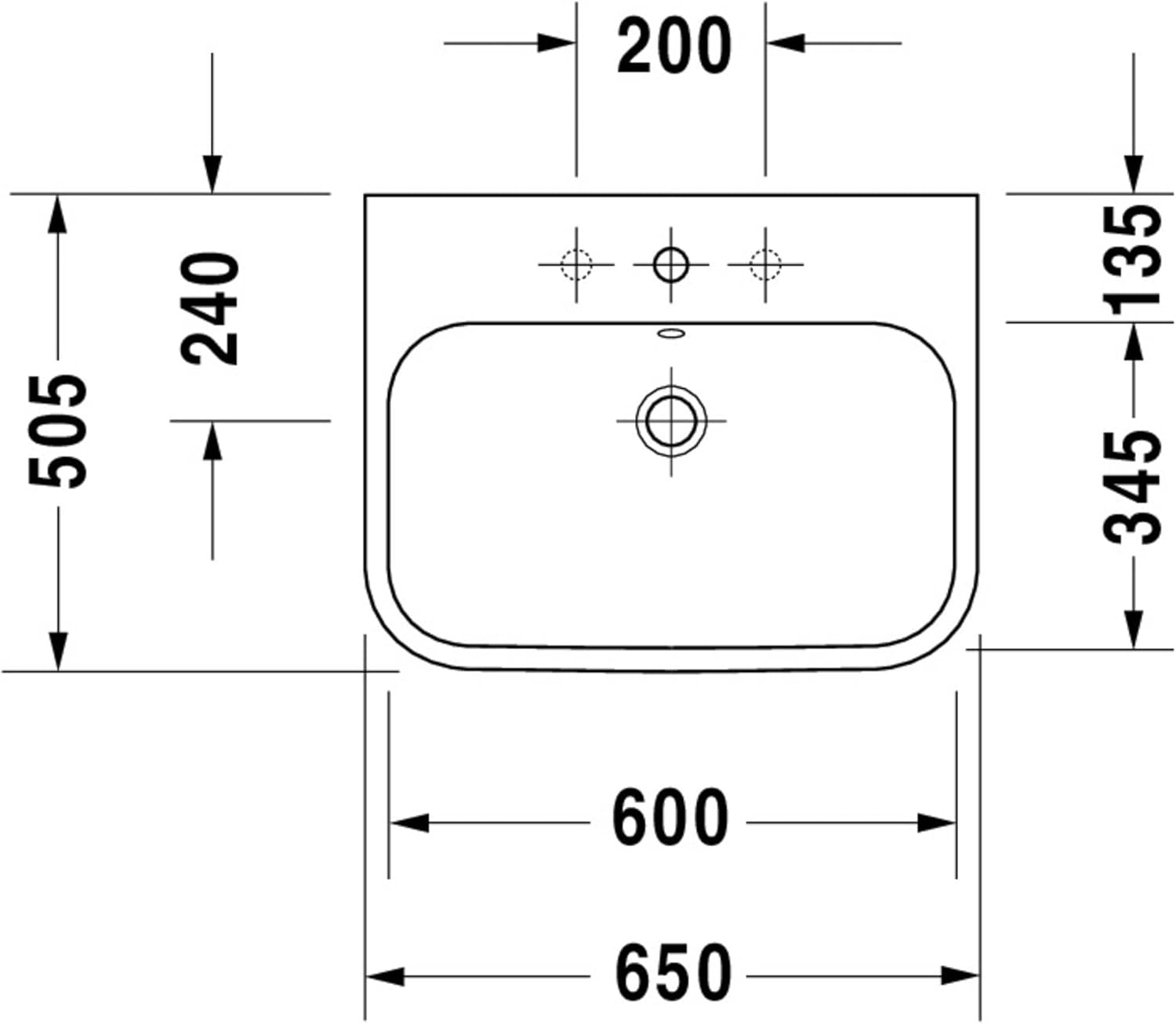Duravit 2318650000 1930 25-5/8" Bathroom Sink White