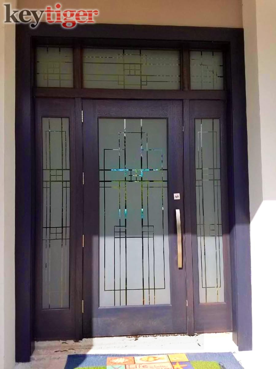 Tirador cuadrado rectangular de acero inoxidable de 45,7 cm, moderno, contemporáneo, para puerta de entrada, escalera, de cristal, puerta corrediza, granero, puerta interior y exterior, acabado pulido
