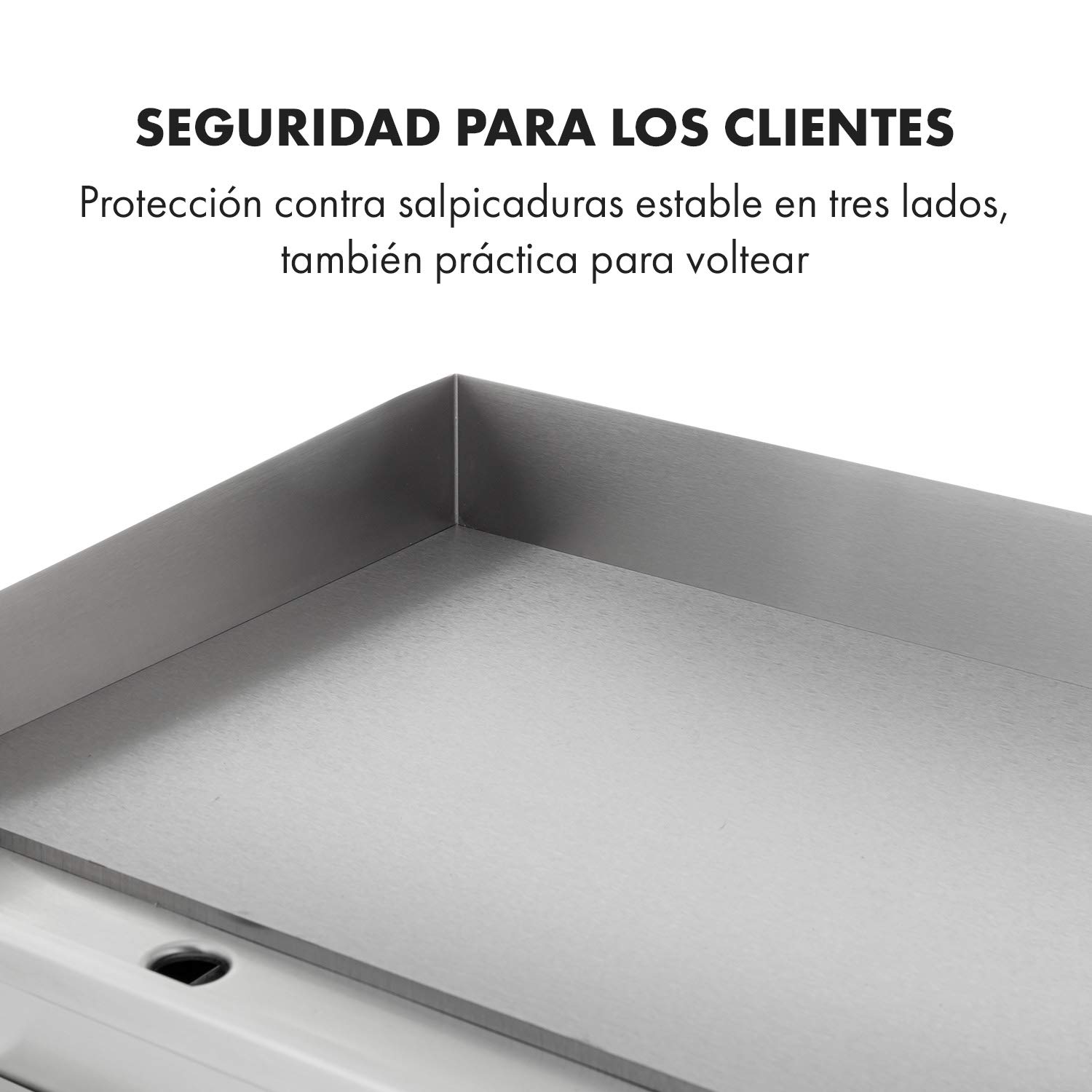 Klarstein Plancha Cocina Eléctrica Profesional l Barbacoa Acero Inoxidable 54,5 x 35 cm, Temperatura 50-300 °C, 3000W l con Bandeja Recoge Grasa, Antisalpicaduras