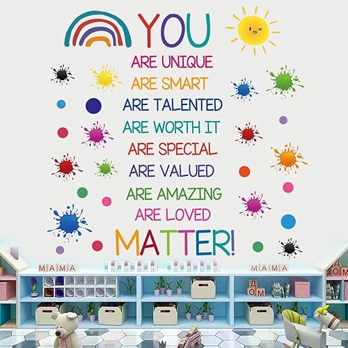 Miniatura 4 de Calcomanías de pared coloridas con citas inspiradoras, calcomanías de pared con palabras positivas para guardería, sala de juegos, habitación de