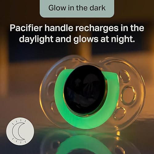 Miniatura 4 de Tommee Tippee Chupetes nocturnos que brillan en la oscuridad, diseño simétrico, silicona sin BPA, 6 unidades