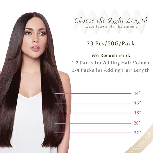 Miniatura 6 de Lacer Extensiones adhesivas de cabello humano de 18 pulgadas, color rubio ceniza oscuro, mezclado con rubio platino claro, 100% rubio natural, cinta