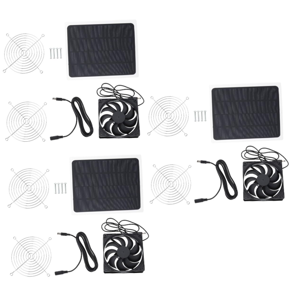 Sosoport 3sätze Solarbetriebener Kühlventilator Für Hühnerställe Wasserdichtes Kompaktes Design Mit Solarpanel Für Effiziente Luftzirkulation Gewächshäusern Und Haustierhäusern