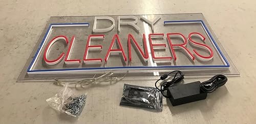 Miniatura 5 de Señal de neón LED para tintorería 33 pulgadas de largo x 18 pulgadas de alto #31072