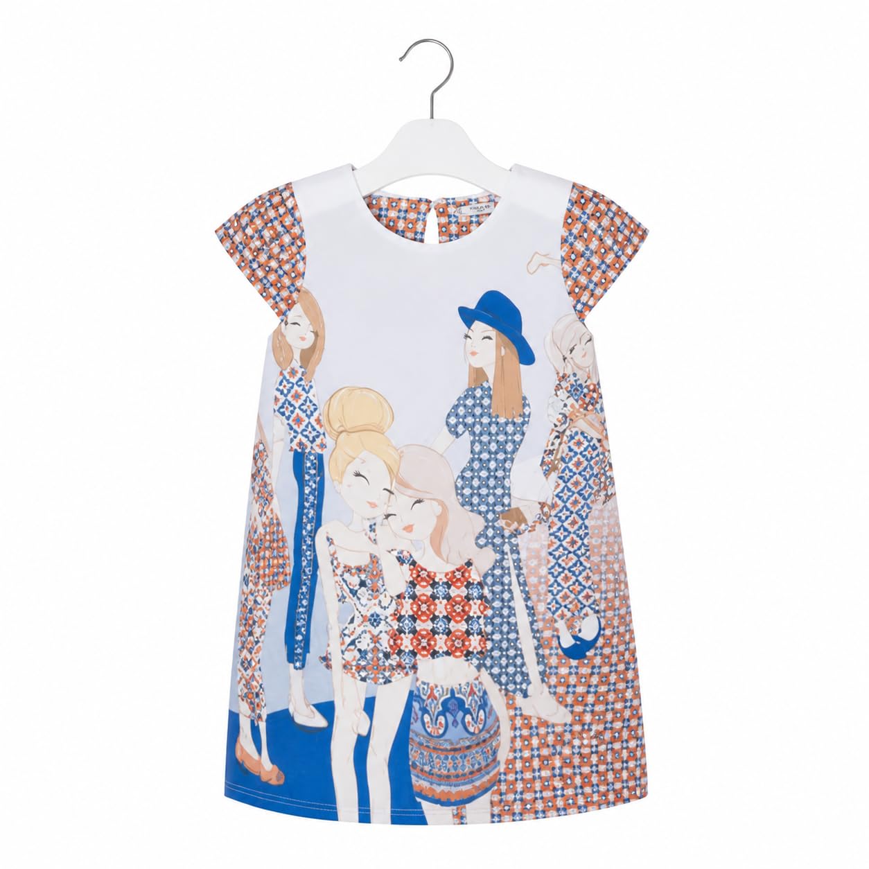 Generico Vestito Bambina Manica Corta 3-9 Anni