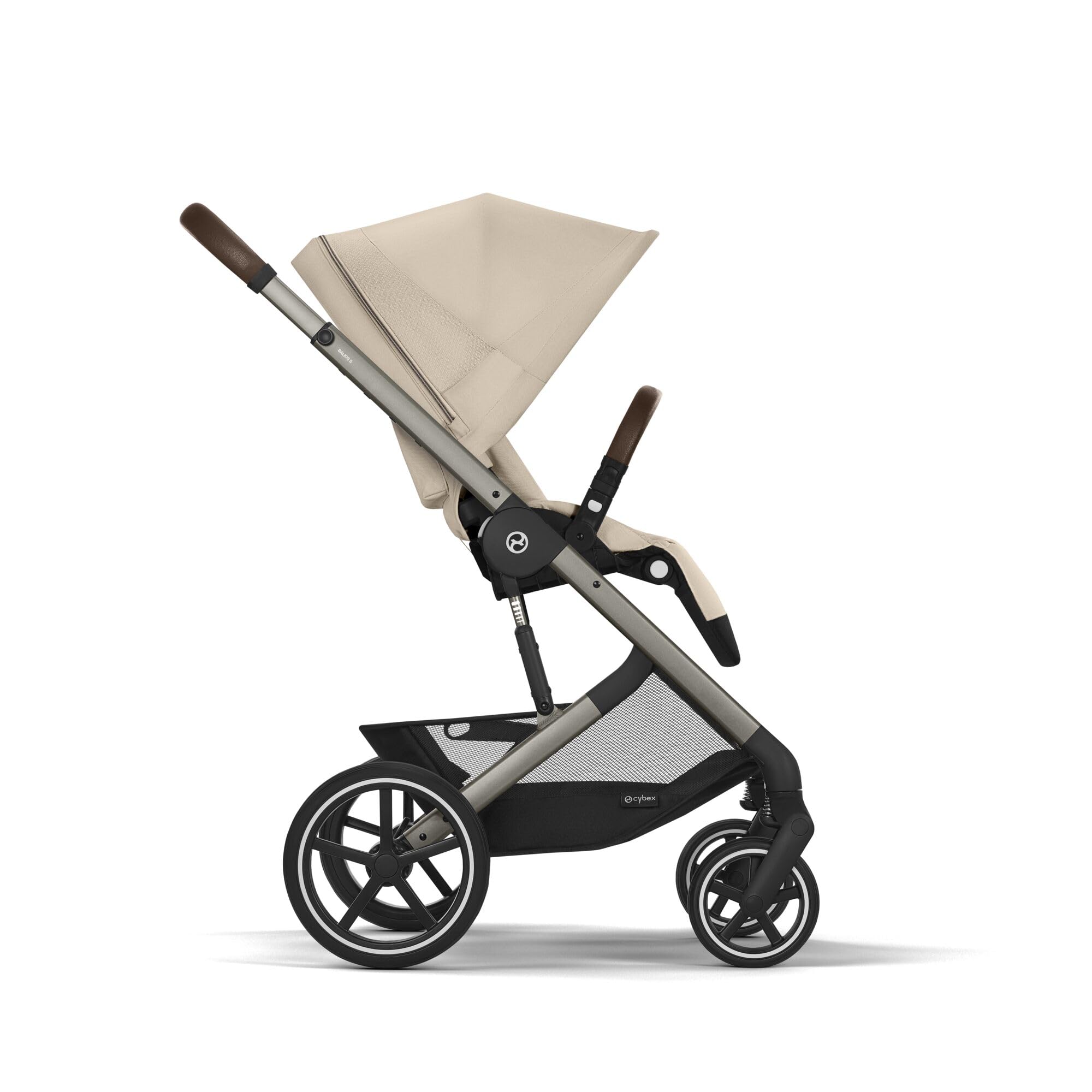 CYBEX Gold Balios S Lux Passeggino, Posizione Reclinabile Ergonomica, Sistema di Cinture con Una Sola Mano, Dalla Nascita Fino a 22 Kg (Circa 4 Anni), Almond Beige