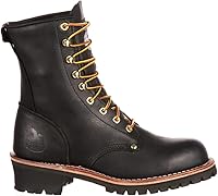 Georgia Boot Men's 8-Inch Logger Work Boots - Full-Grain Leather, Steel Toe, Oil-Resistant Sole for Tough Jobs