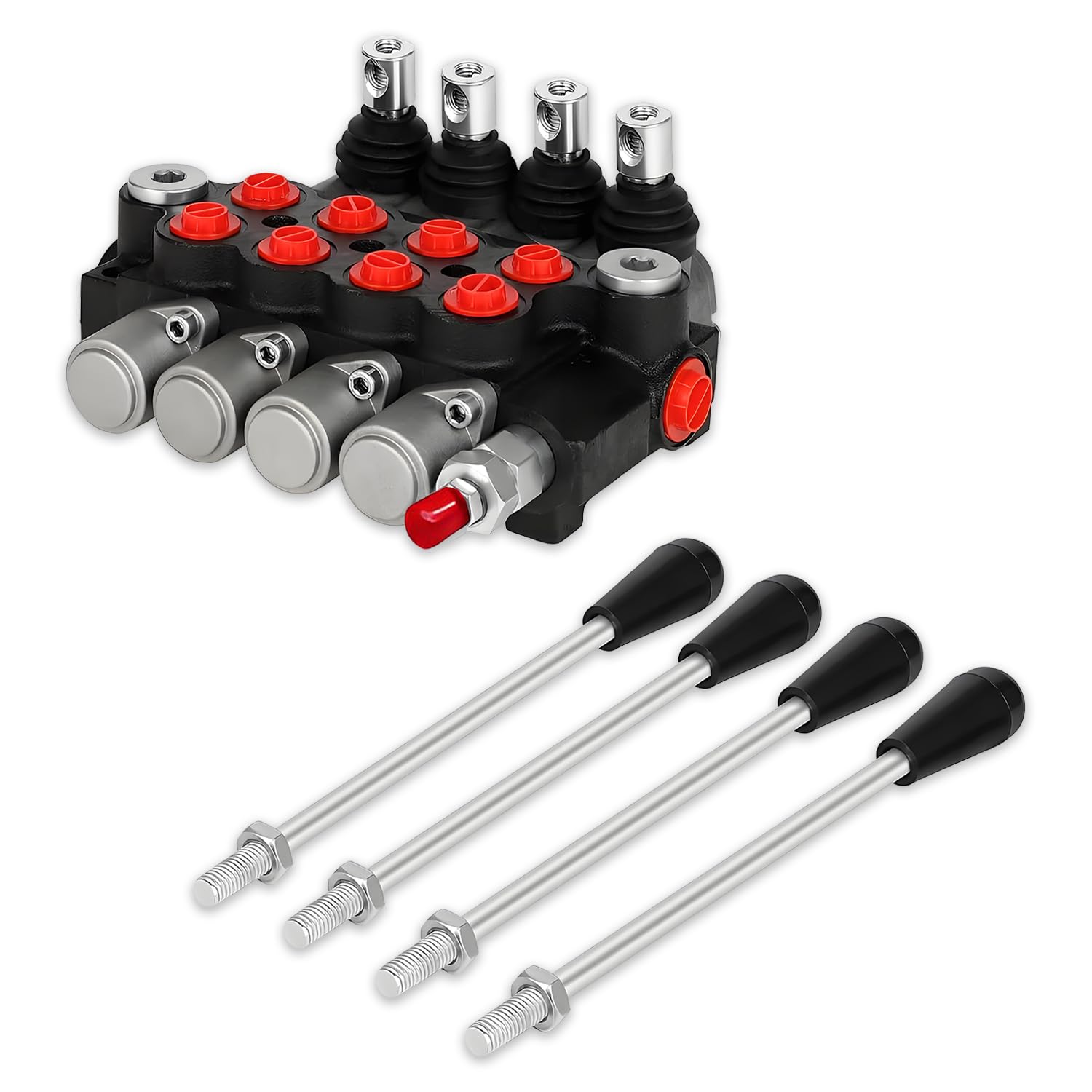 Vanne de commande hydraulique à 6 bobines et joystick pour engins de ferme